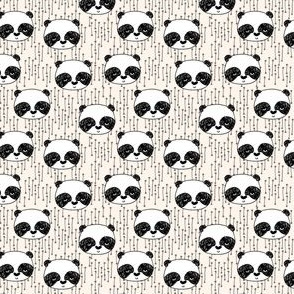 panda // mini panda head cute panda faces panda bear kawaii illustration scandi panda fabrics