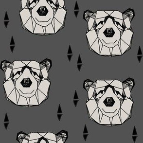 bear head // geometric bear head face nursery grey bear fabric grey fabric nursery design andrea lauren fabric