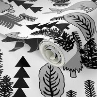 Woodland Christmas Trees - White by Andrea Lauren