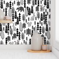 Woodland Christmas Trees - White by Andrea Lauren