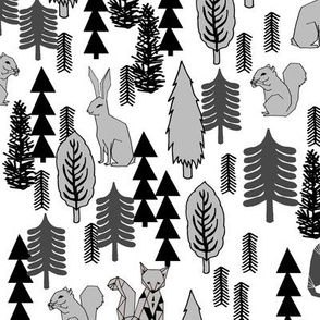 Woodland Christmas Trees - White by Andrea Lauren