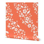 Crane Stripes - Bright Peach by Andrea Lauren