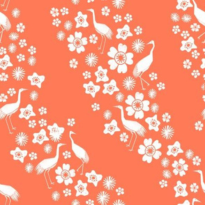 Crane Stripes - Bright Peach by Andrea Lauren