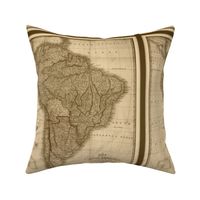 South America vintage map - sepia, small (FQ)