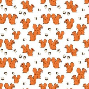 squirrel fabric // squirrels autumn orange fall kids baby tiny small print