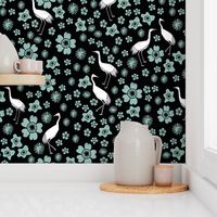 Crane Blossoms - Mint by Andrea Lauren