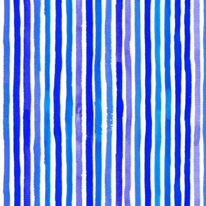 Blue Watercolor Stripes