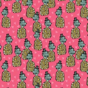 pineapple // pineapples pink tropical block print sweet triangles summer girls fruit print