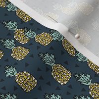 pineapple // sweet tropical pineapples pattern print blue pineapple tropical print