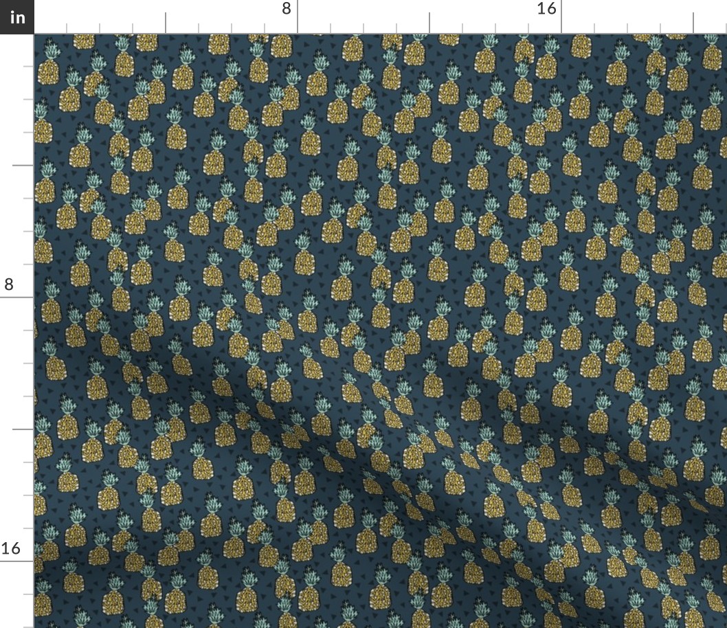 pineapple // sweet tropical pineapples pattern print blue pineapple tropical print