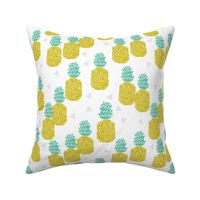 pineapple // pineapples fruits fruit summer tropical exotic food block print