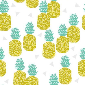 pineapple // pineapples fruits fruit summer tropical exotic food block print