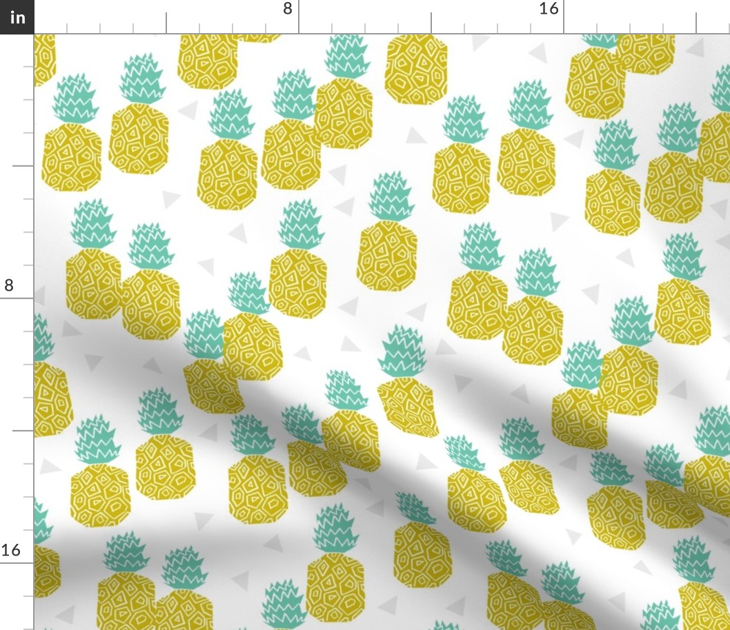 pineapple // pineapples fruits fruit summer tropical exotic food block print