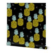 pineapple // block print sweet pineapples block print design tropical fruits