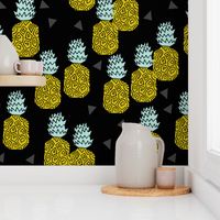 pineapple // block print sweet pineapples block print design tropical fruits