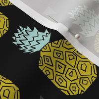 pineapple // block print sweet pineapples block print design tropical fruits