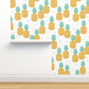 pineapple // block print sweet tropical fruits summer pineapples hawaii