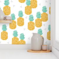 pineapple // block print sweet tropical fruits summer pineapples hawaii