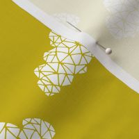 cloud // geometric clouds fabric nursery mustard yellow fabric