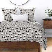 panda // light grey panda face illustration pandas scandi panda fabric