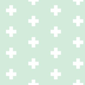Small white swiss cross on clean mint