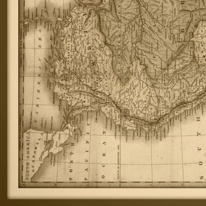 South America vintage map - sepia, large (yard)