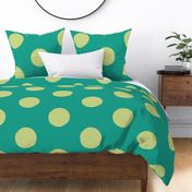 Lime Dots on Green