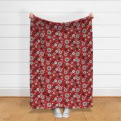Flower Power Retro in Red, black, grey and white 