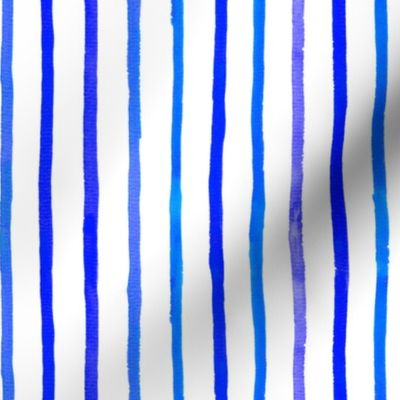 Sparse Blue Watercolor Stripes