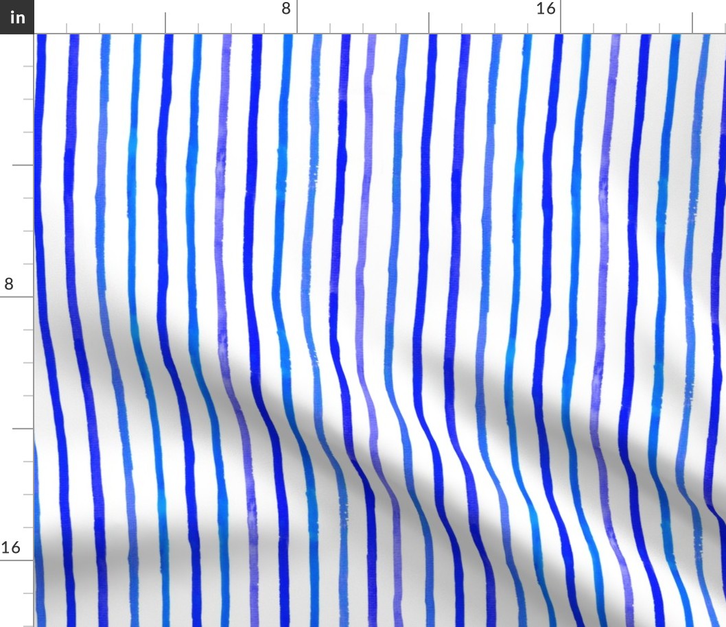 Sparse Blue Watercolor Stripes