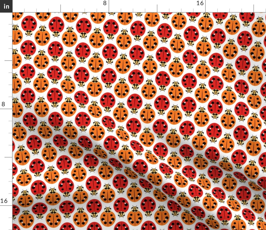 Ladybugs in Red and Orange