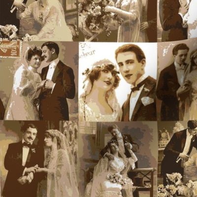 couples and marriage in sepia tones