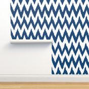 Ikat Chevron in Navy Blue