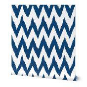 Ikat Chevron in Navy Blue