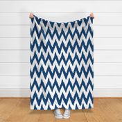 Ikat Chevron in Navy Blue