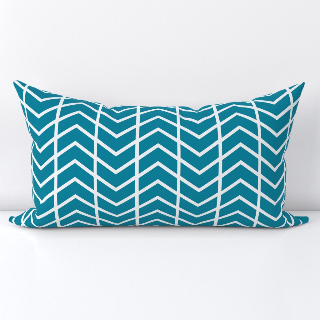 chevron stripe Fleur Blue and white