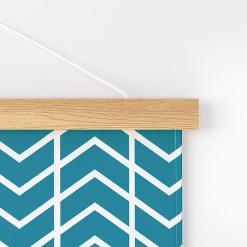 chevron stripe Fleur Blue and white