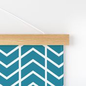 chevron stripe Fleur Blue and white