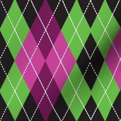 Green and Pink Argyle Pattern