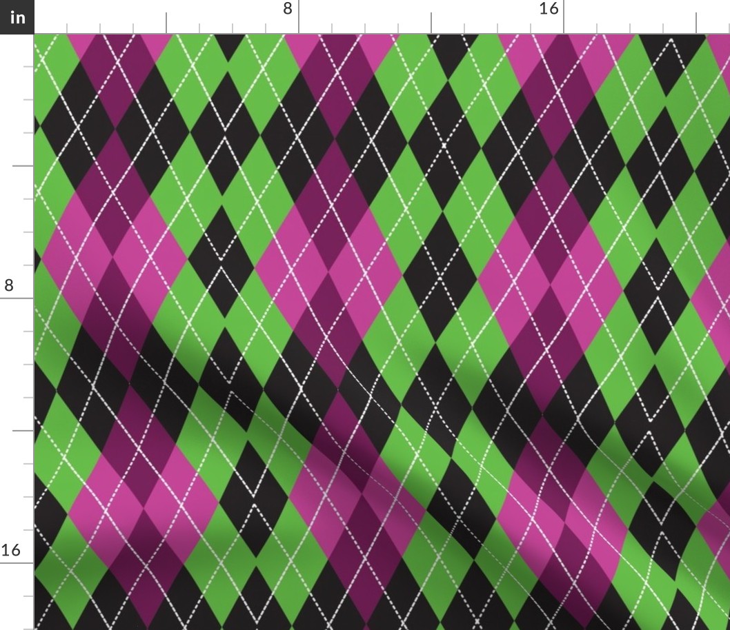 Green and Pink Argyle Pattern