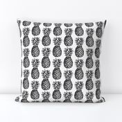 classic pineapples - black on white, small