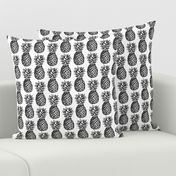 classic pineapples - black on white, small