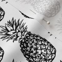 classic pineapples - black on white, small