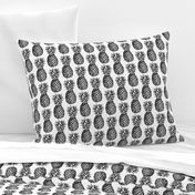 classic pineapples - black on white, small