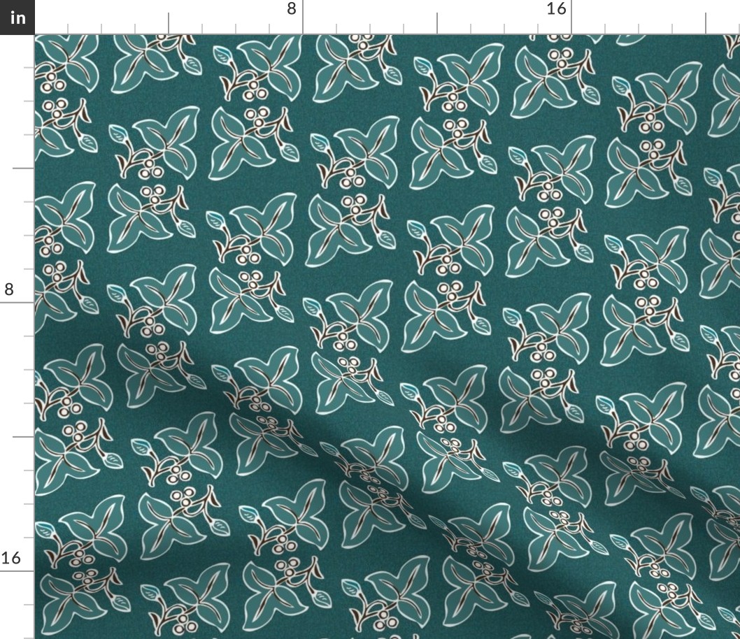 batik-2sprig4x7-bluegreen180-2nd-dkbrown-on-dkgreenblue-pattern150