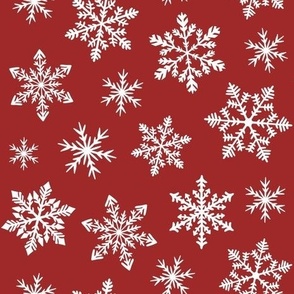 snowflakes - dark red