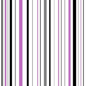 Purple Stripes black, white, gray skinny stripe  Flower Power coordinate