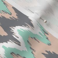 ikat - peach and teal