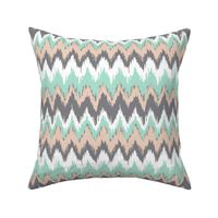 ikat - peach and teal