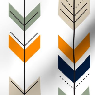 Fletching arrows // navy/tan/sage/orange